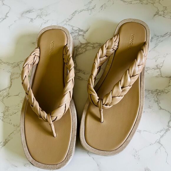 Nita Braided Leather Thong Platform Sandals - Picture 3 of 5